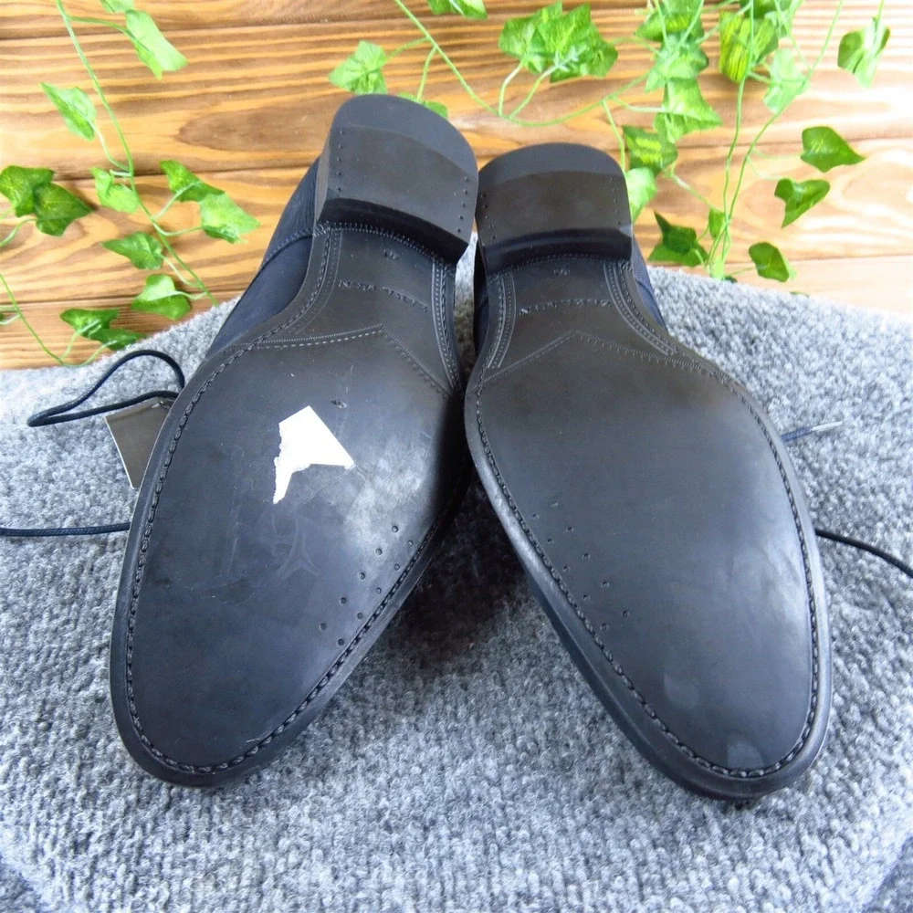 Zara Men's Man Derby Oxfords Blue‎ Leather Size 8 Medium Gently Used 2025